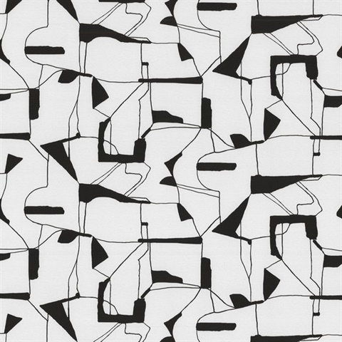 Calder Black Abstract 54" Commercial Grade Wallpaper