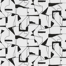 Calder Black Abstract 54" Commercial Grade Wallpaper