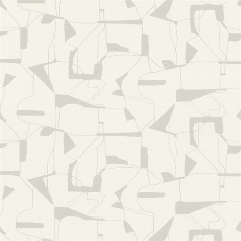 Calder Platinum Abstract 54" Commercial Grade Wallpaper