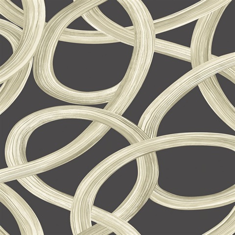 Calix Black Twisted Geo Wallpaper