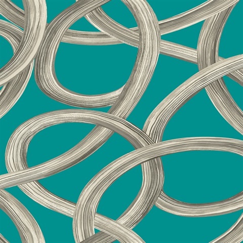 Calix Turquoise Twisted Geo Wallpaper