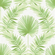 Calla Green Painted Watercolor Palm Wallpaper
