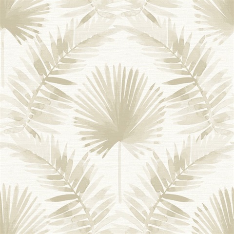 Calla Taupe Painted Watercolor Palm Wallpaper