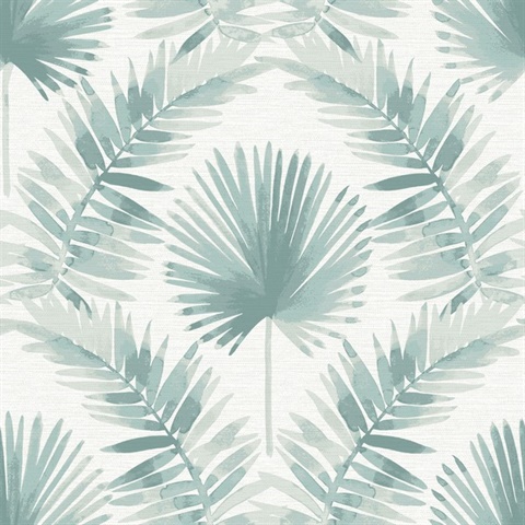 Calla Teal Painted Watercolor Palm Wallpaper