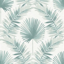 Calla Teal Painted Watercolor Palm Wallpaper