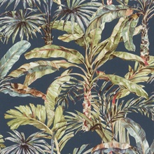 Calle Blue Textured Tropical Palm Leaves Wallpaper