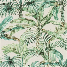 Calle White Textured Tropical Palm Leaves Wallpaper
