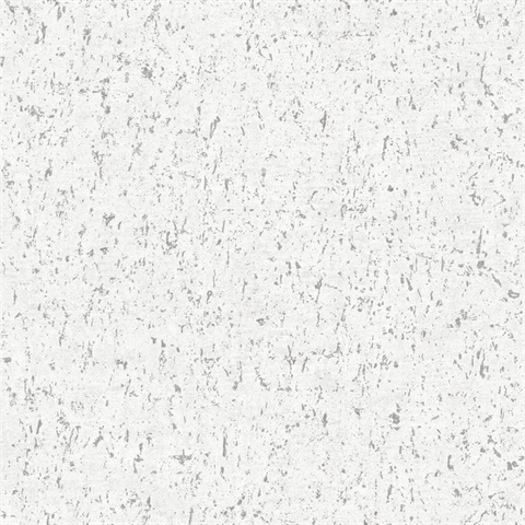 Callie White Textured Foil ConcreteWallpaper