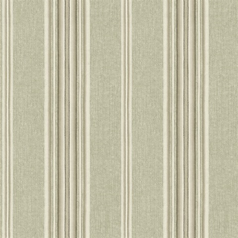 Calvados Moss Linen Stripe Wallpaper