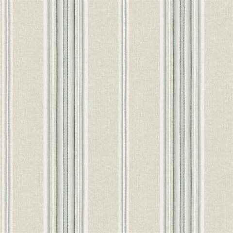 Calvados Turquoise Linen Stripe Wallpaper