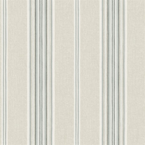 Calvados Turquoise Linen Stripe Wallpaper