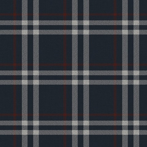 Calverlay Plaid Blue & Red Peel and Stick Wallpaper
