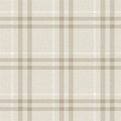 Calverlay Plaid French Vanilla Peel and Stick Wallpaper