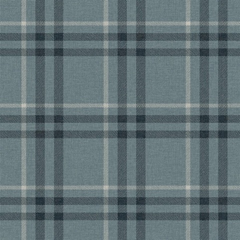 Calverlay Plaid Light Blue Peel and Stick Wallpaper
