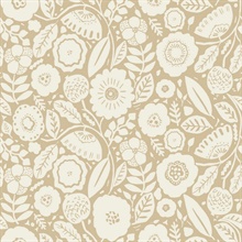 Camille Blossom Ochre Tropical Floral Wallpaper