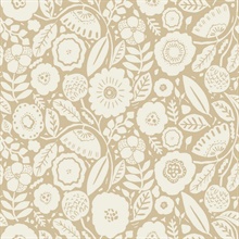Camille Blossom Ochre Tropical Floral Wallpaper