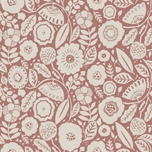 Camille Blossom Vintage Rose Tropical Floral Wallpaper