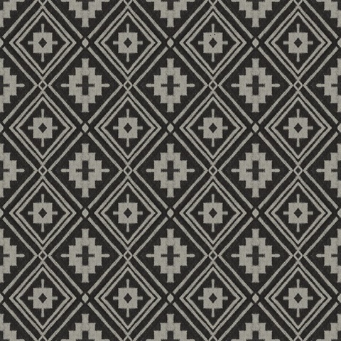 Camp Blanket Black Southwest Wool Wallpaper