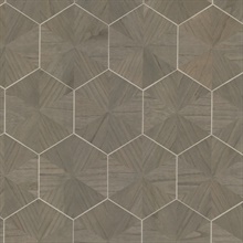 Hexagram Wood Veneer Caper Wallpaper