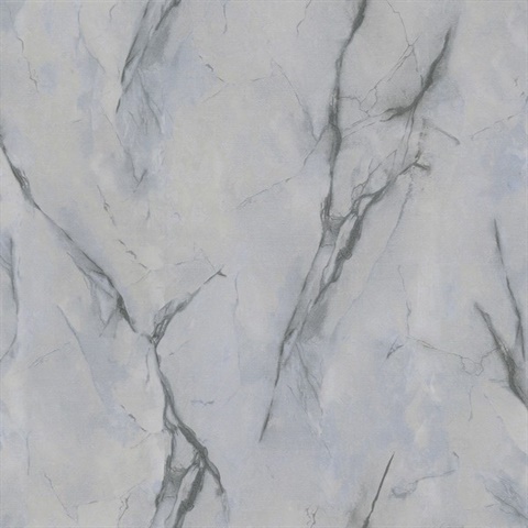 Cararra Icey Blue Marble Stone Wallpaper