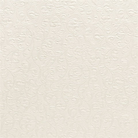 Carlotta Cream Textured Scroll Wallpaper
