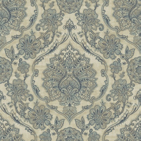 Carnegie Beige Damask