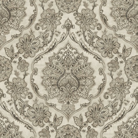 Carnegie Black Damask