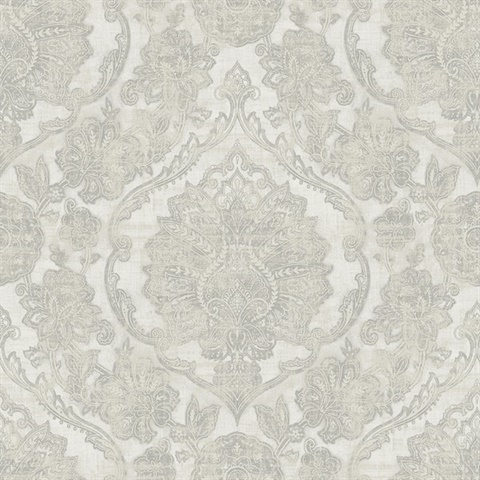 Carnegie Silver Damask