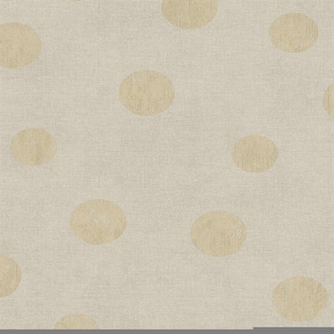 Caro Beige Polka Dots Wallpaper