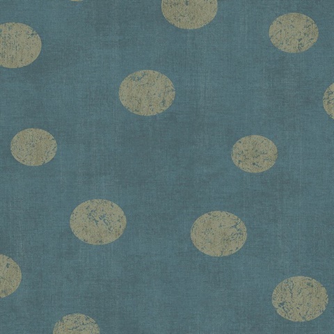 Caro Teal Polka Dots Wallpaper