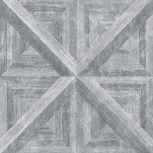 Carriage House Grey Geometric Wood Wallpaper