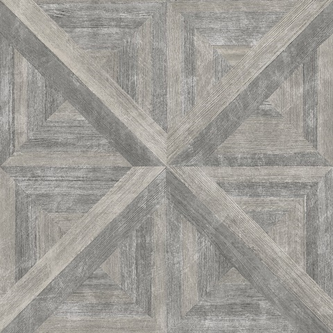 Carriage House Taupe Wood Wallpaper