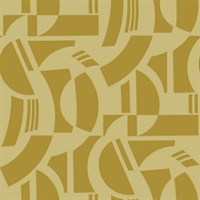 Carter Gold Geometric Flock Textured Felt Wallpaper