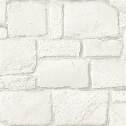 Casablanca Ivory Faux Stone Brick Wallpaper