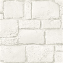 Casablanca Ivory Faux Stone Brick Wallpaper