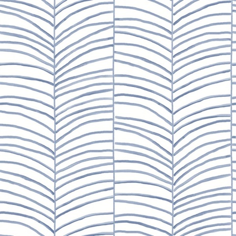 Cascade Palm Chevron Sea Mediterranean Modern Palm Leaf Wallpaper