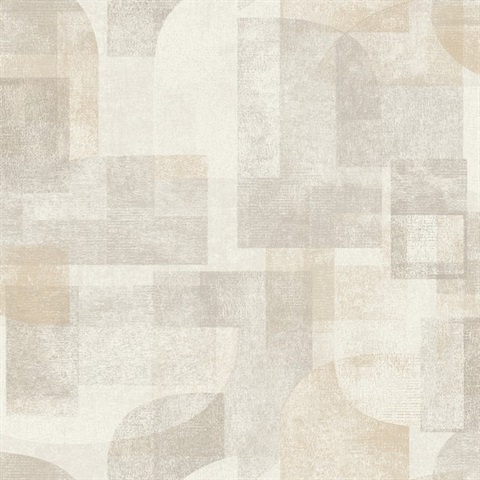 Cassandra Taupe Block Geometric Wallpaper