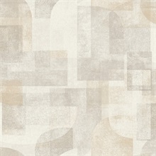 Cassandra Taupe Block Geometric Wallpaper