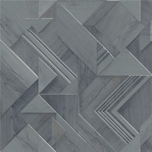 Cassian Denim Faux Wood Geometric Wallpaper