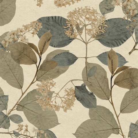 Castanum Bloom Blue Beige Wallpaper