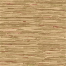 Cate Brown & Red Vinyl Faux Grasscloth Wallpaper