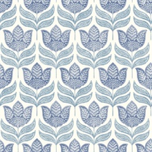 Cathal Blue Tulip Block Print Wallpaper