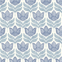 Cathal Blue Tulip Block Print Wallpaper