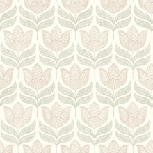 Cathal Blush Tulip Block Print Wallpaper