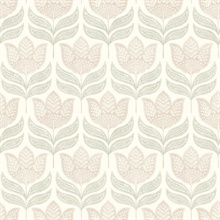 Cathal Blush Tulip Block Print Wallpaper