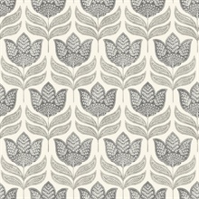Cathal Charcoal Tulip Block Print Wallpaper