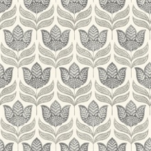 Cathal Charcoal Tulip Block Print Wallpaper