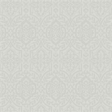 Cathedral Grey Damask Wallpaper