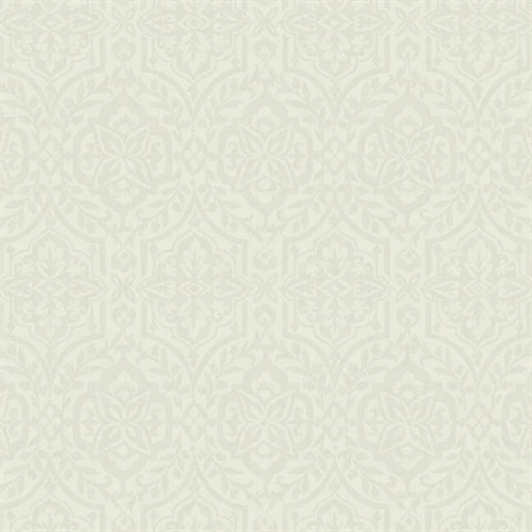 Cathedral Light Grey Damask Wallpaper