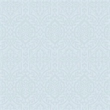 Cathedral Water Blue Damask Wallpaper